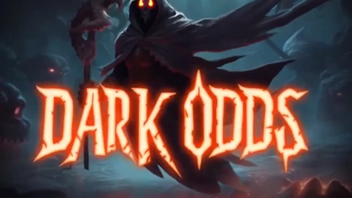 Interface visual sombria e misteriosa do slot Dark Odds da Betixon