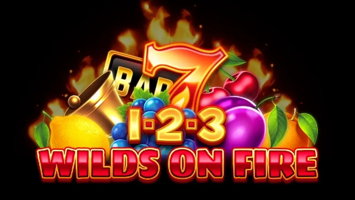Interface do slot 1-2-3 Wilds on Fire em um dispositivo móvel